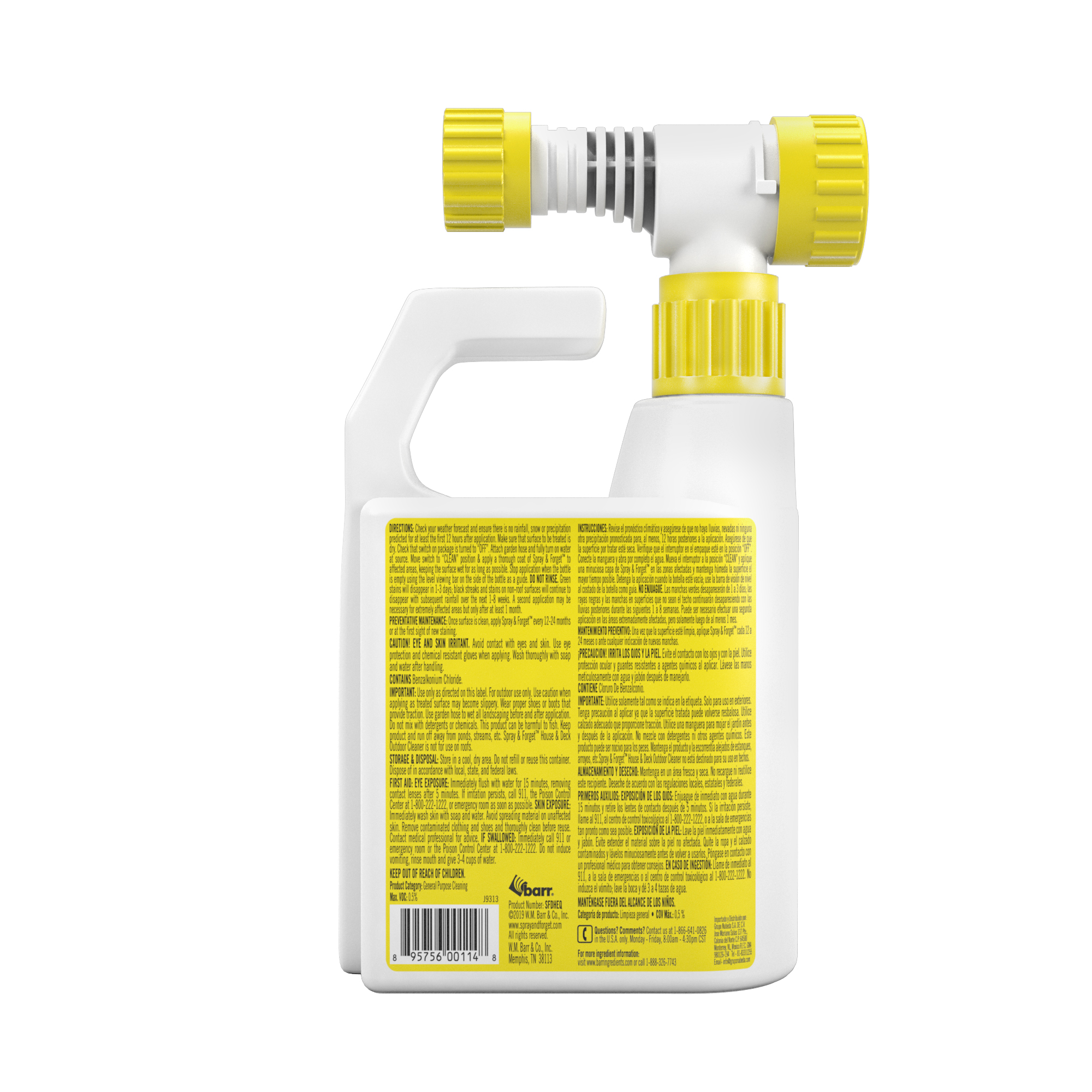 Spray & Forget 32 Oz. Hose End Sprayer House & Deck Outdoor Cleaner